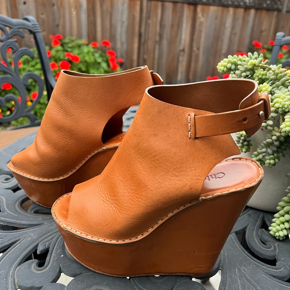 Chloe 5” wedge heels, SZ 38